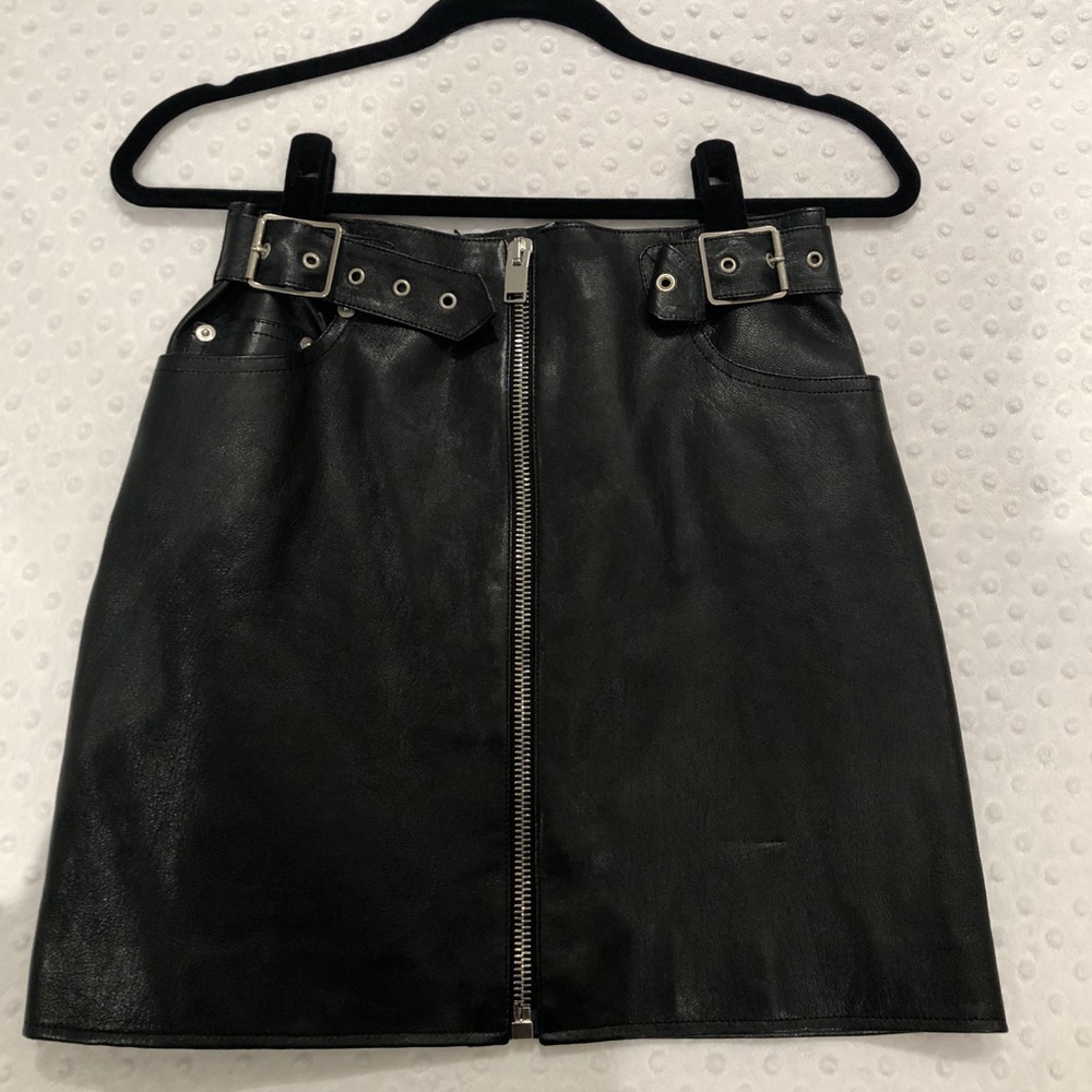 Saint Laurent leather skirt